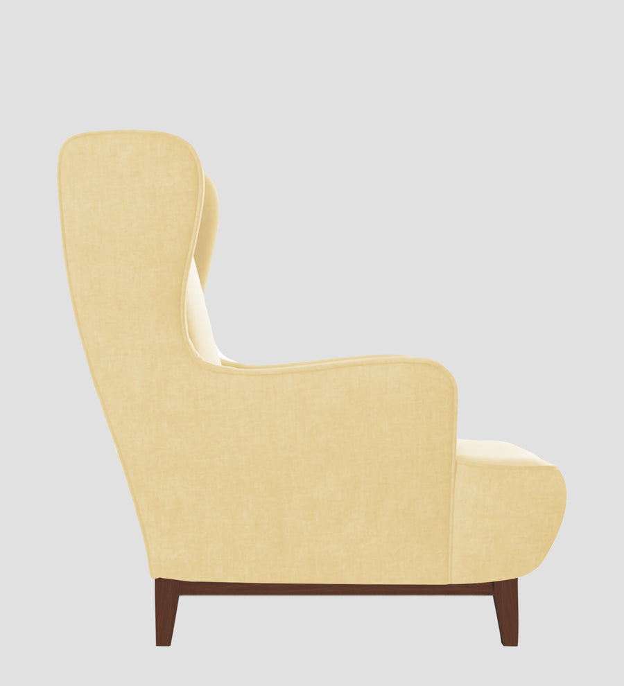 Suri Velvet Wing Chair In Sandy Beige Colour - Febonic Living