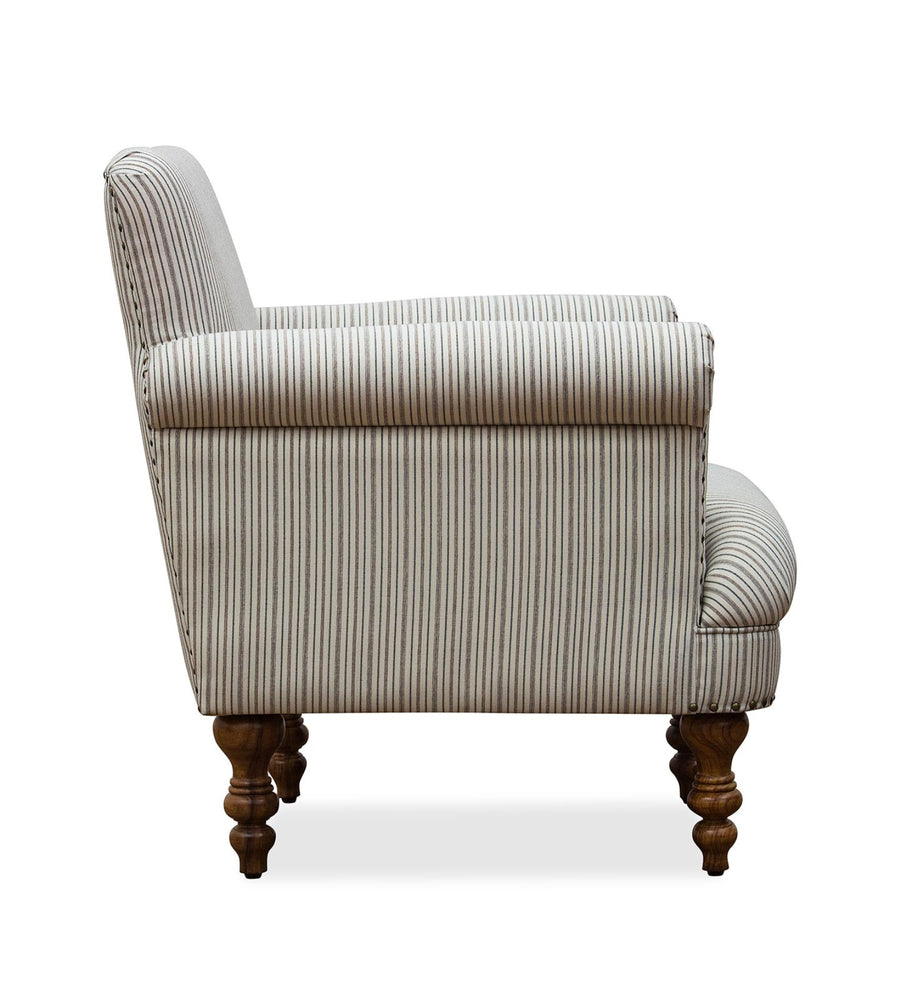 Jensen Printed Fabric Arm Chair In White Colour - Febonic Living