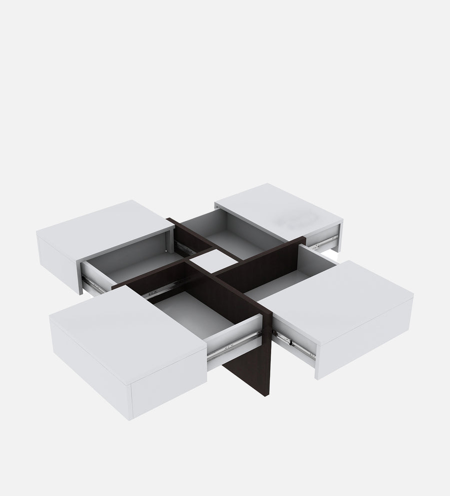 Sonic Coffee Table In Dark Walnut & Frosty White Finish - Febonic Living