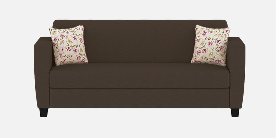 Gozi Fabric 3 Seater Sofa In Coffee Brown Colour - Febonic Living