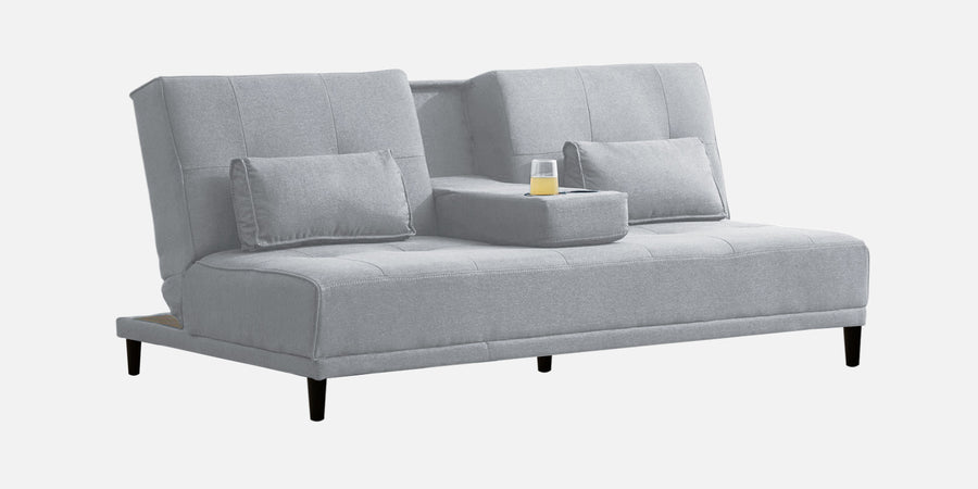 Jerry Fabric 3 Seater Convertible Sofa Cum Bed In Lit Gray Colour - Febonic Living