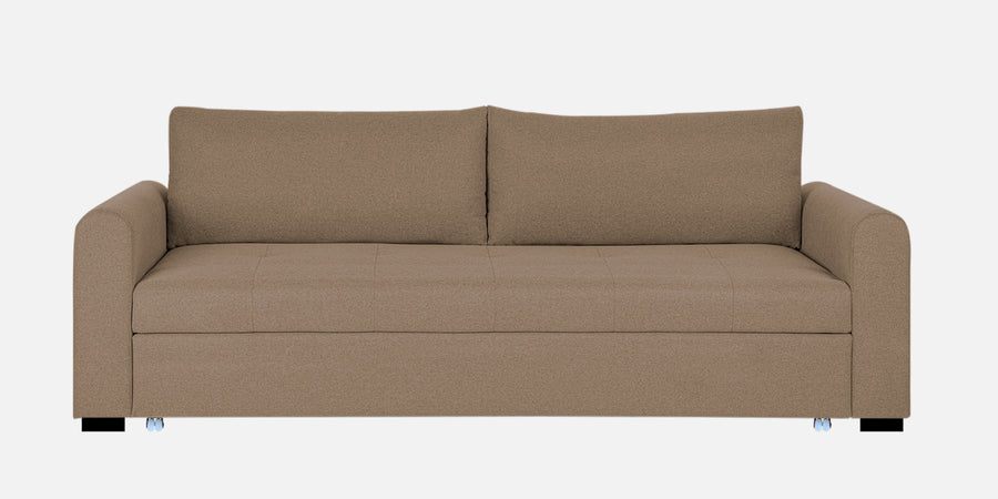 Sigma Fabric 3 Seater Pull Out Sofa Cum Bed In Cookie Beige Colour - Febonic Living
