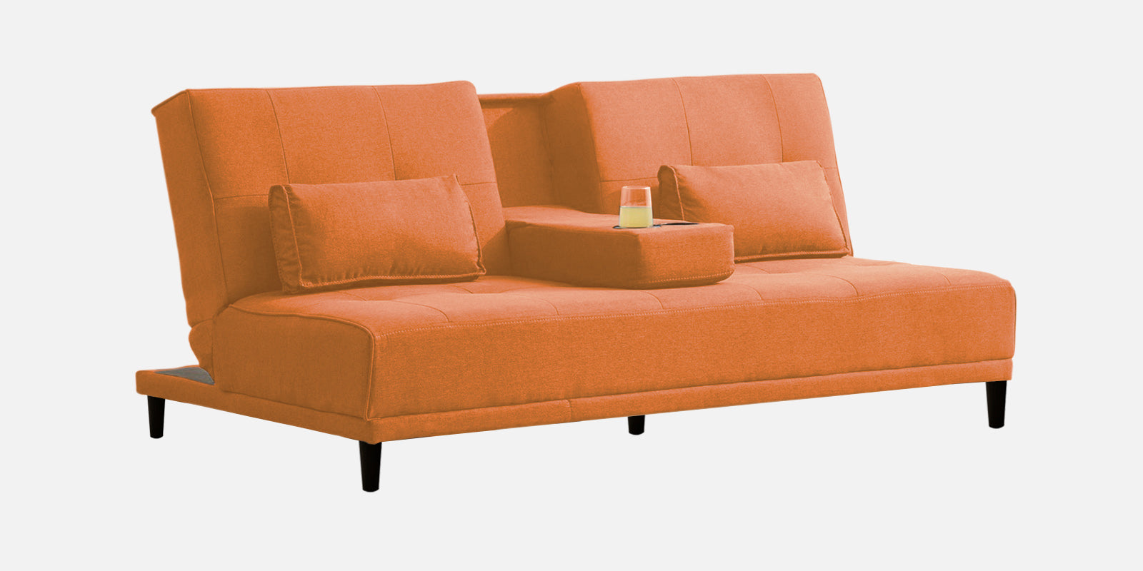 Jerry Fabric 3 Seater Convertible Sofa Cum Bed in Dark Orange Colour