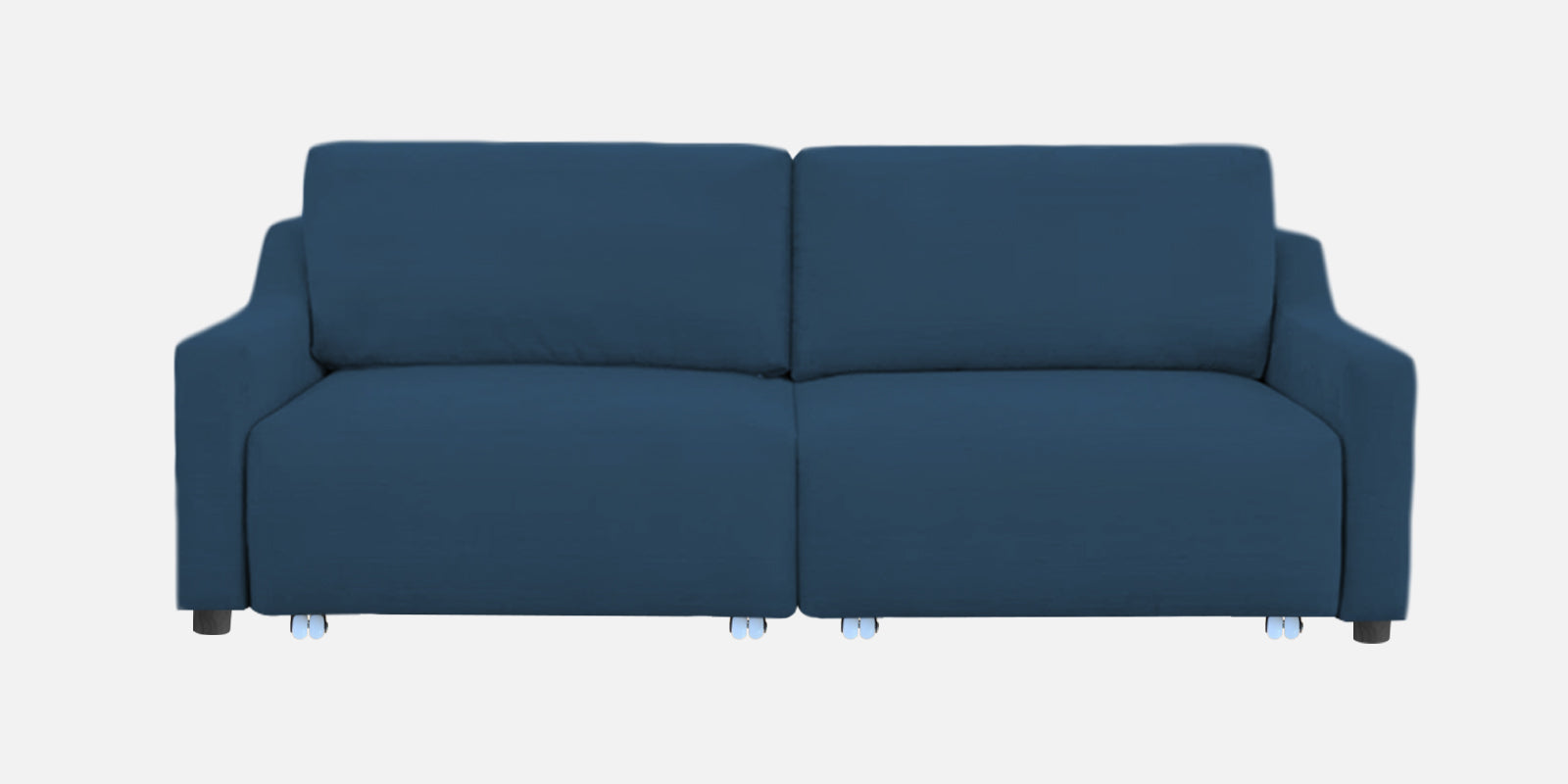 Gabby Fabric 3 Seater Pull Out Sofa Cum Bed In Light Blue Colour