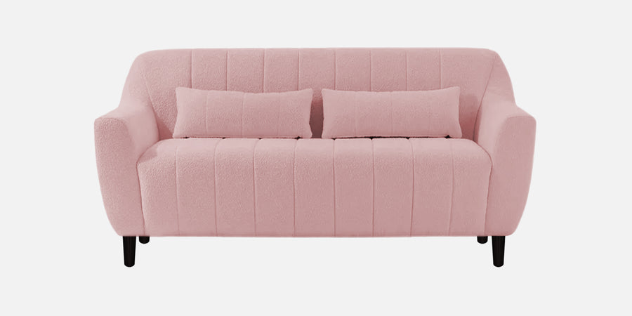 Nesco Boucle Fabric 2 Seater Sofa In Basi Pink Colour - Febonic Living