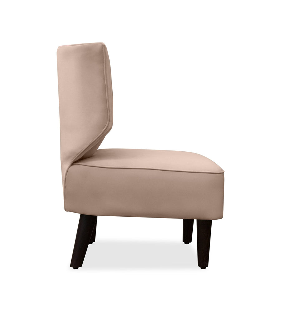 Robby Velvet Slipper Chair In Camel Beige Colour - Febonic Living