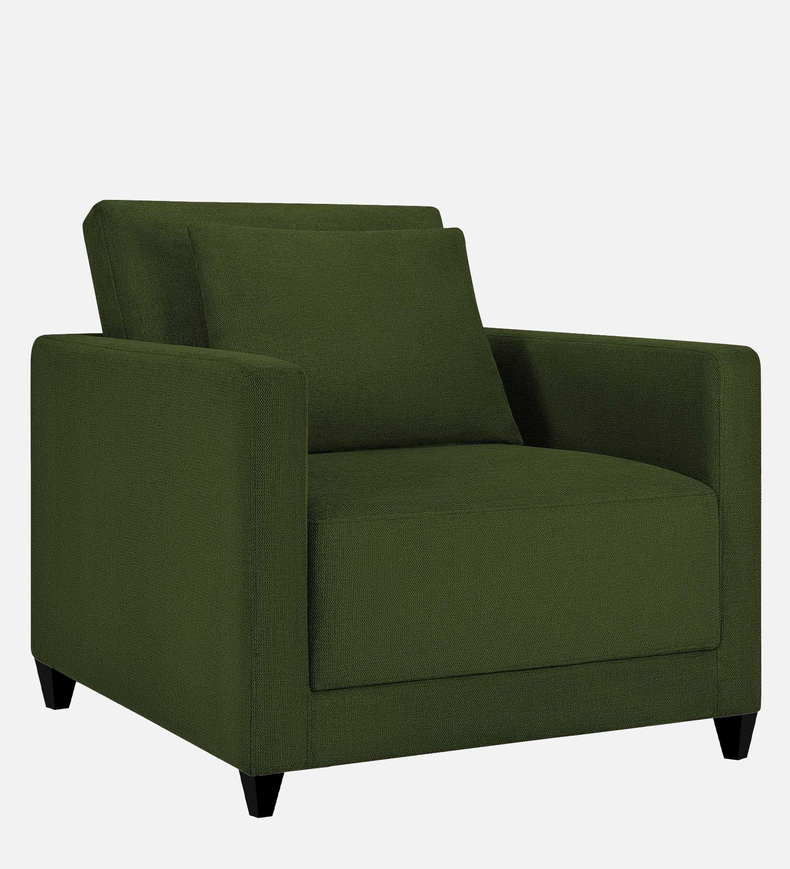 Kera Fabric 1 Seater Sofa in Olive Green Colour