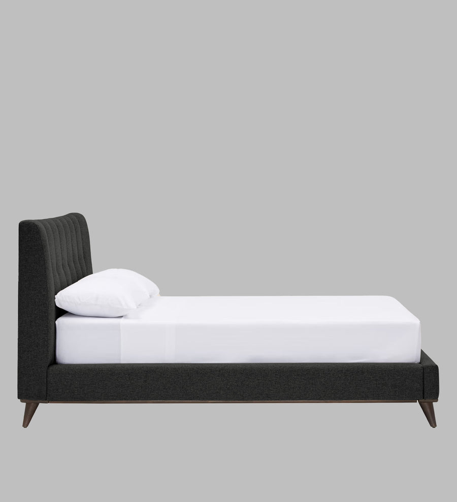 Jasmin Fabric Upholstered Queen Bed In Charcoal Grey Colour - Febonic Living