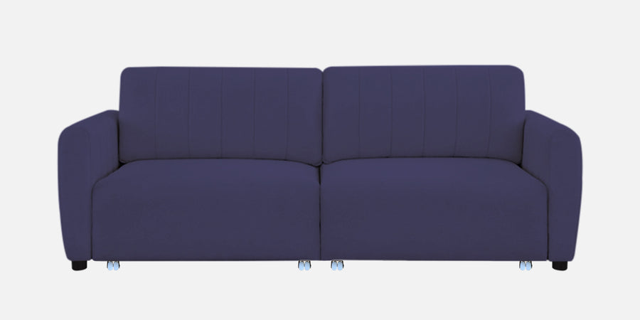 Vima Fabric 3 Seater Pull Out Sofa Cum Bed In Slate Blue Colour - Febonic Living