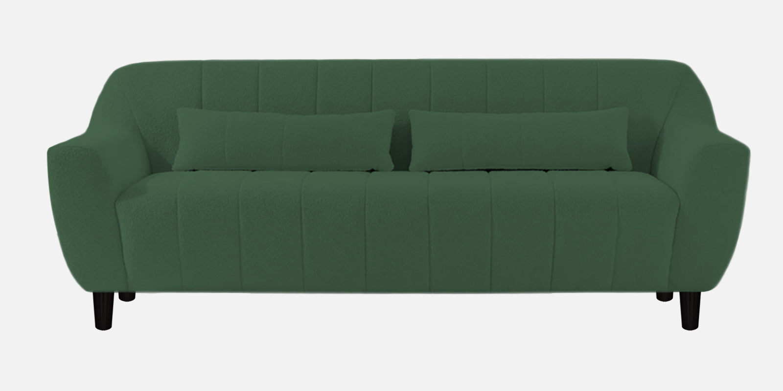 Nesco Fur Fabric 3 Seater Sofa in Bottle Green Colour