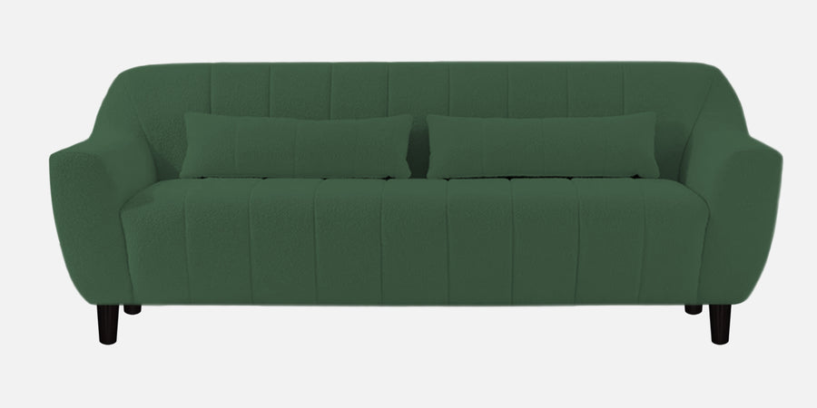 Nesco Boucle Fabric 3 Seater Sofa In Bottle Green Colour - Febonic Living