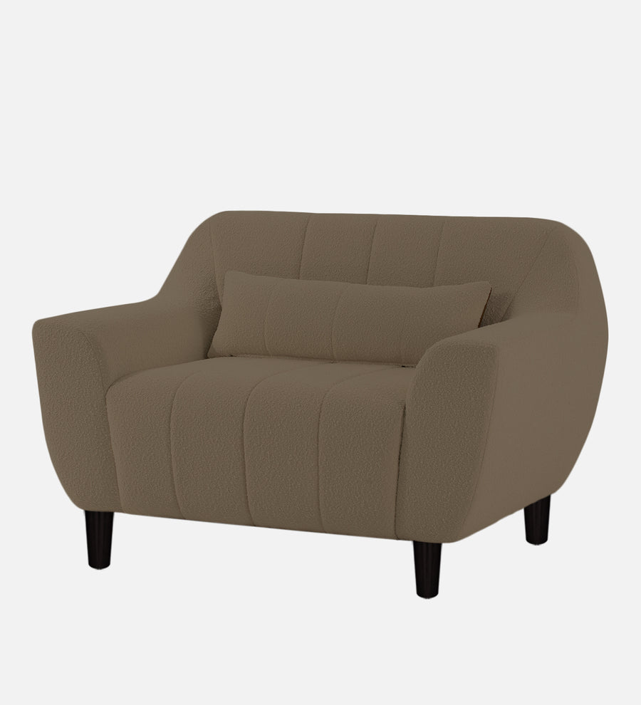 Nesco Boucle Fabric 1 Seater Sofa In Cara Beige Colour - Febonic Living
