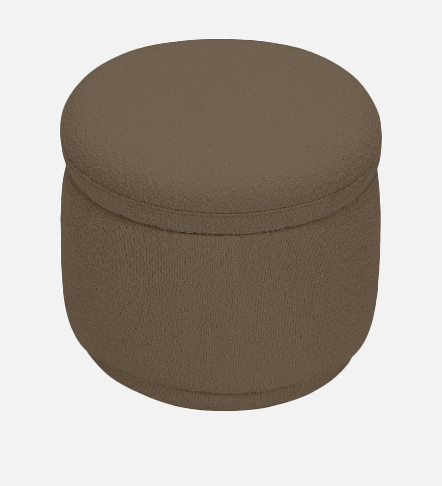Noki Boucle Fabric Ottoman In Caro Beige Colour With Storage - Febonic Living