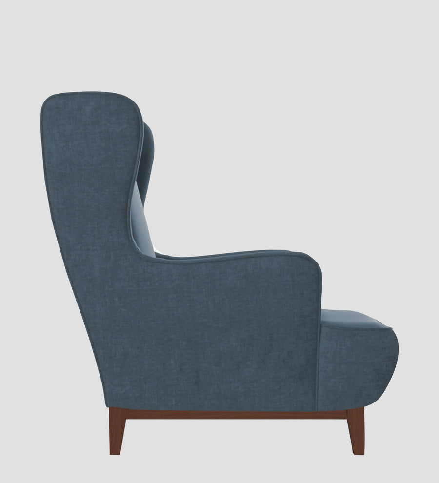 Suri Velvet Wing Chair In Oxford Blue Colour - Febonic Living