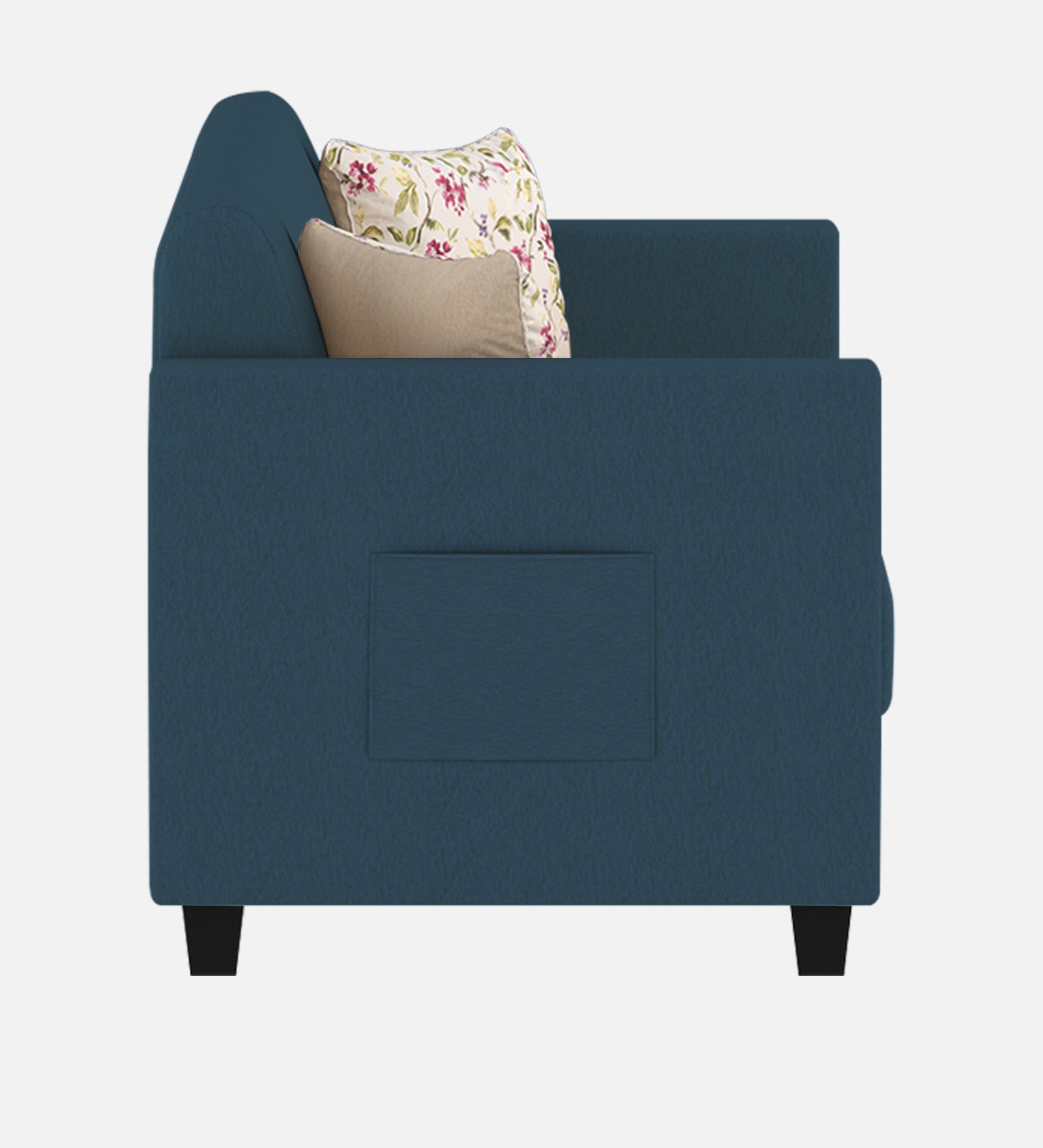 Gozi Fabric 1 Seater Sofa In Light Blue Colour