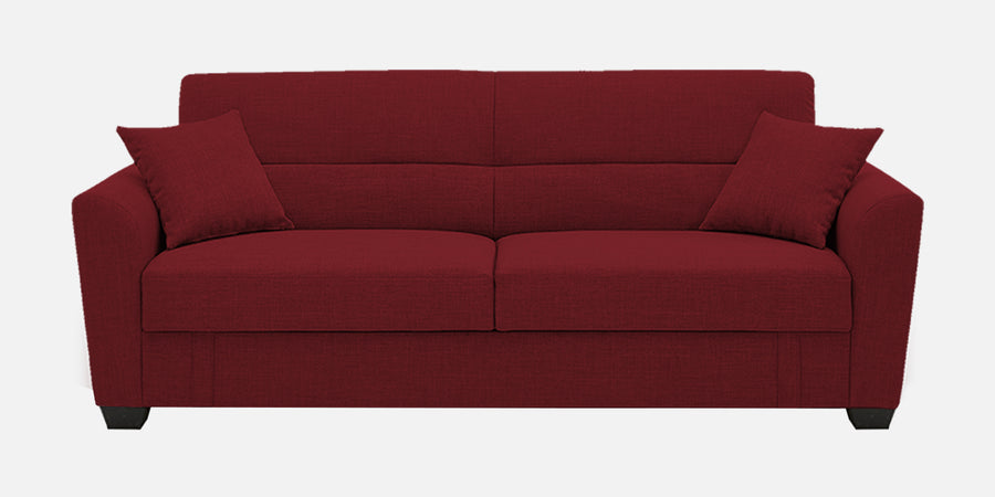 Bony Fabric 3 Seater Convertible Sofa Cum Bed In Corel Red Colour - Febonic Living
