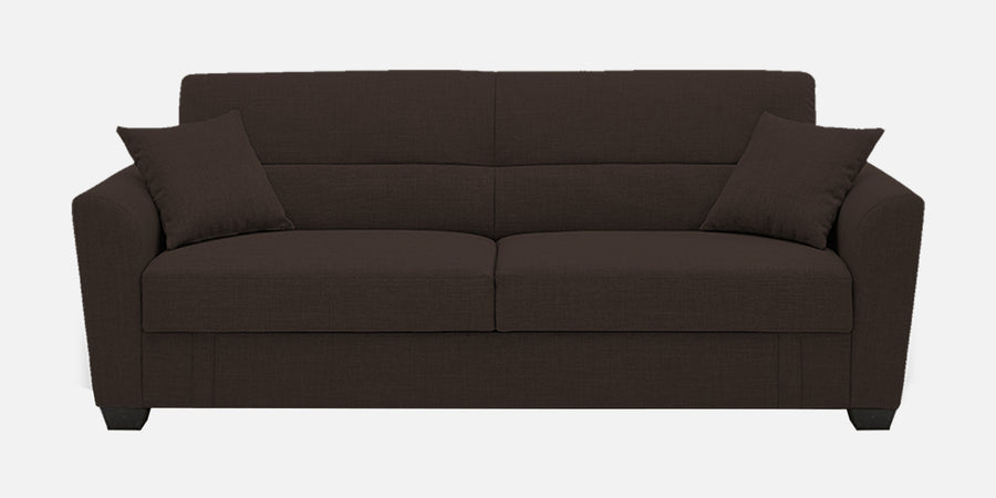 Bony Fabric 3 Seater Convertible Sofa Cum Bed In Coco Brown Colour - Febonic Living