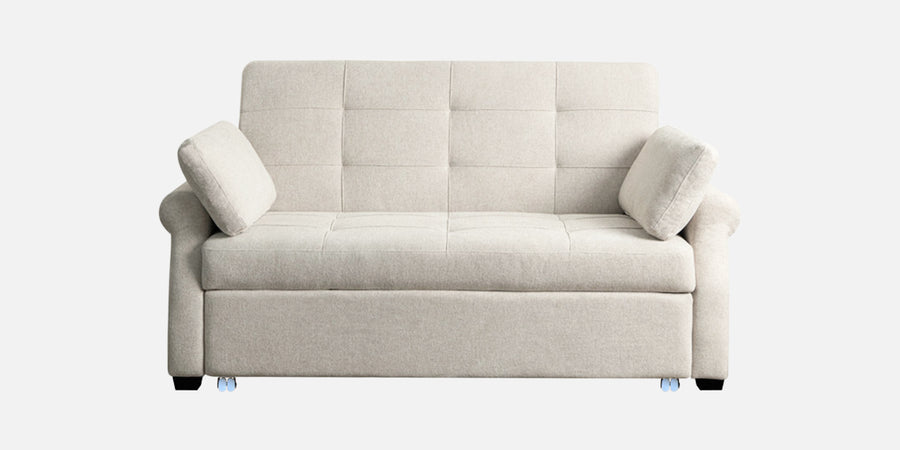 Fornia Fabric 3 Seater Pull Out Sofa Cum Bed In Ivory Cream Colour - Febonic Living