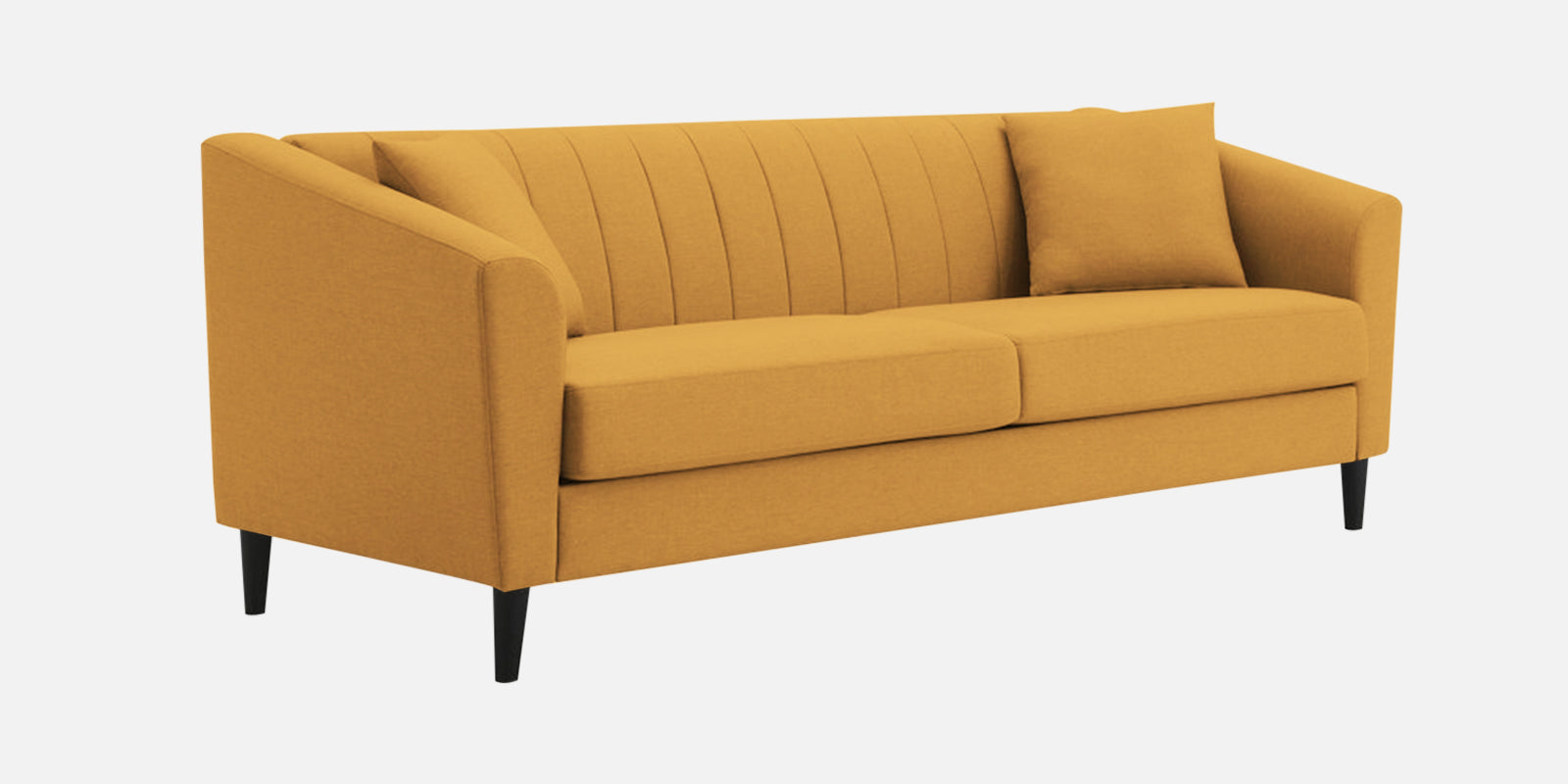 Polon Fabric 3 Seater Sofa In Blush Yellow Colour