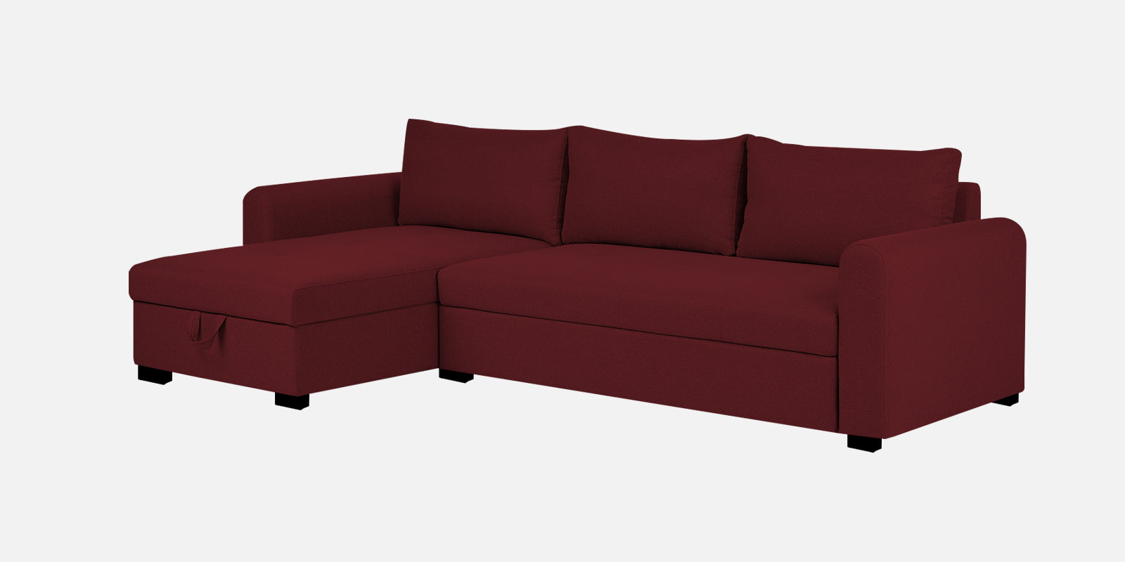Sigma Fabric RHS Sectional Sofa (3+Lounger) In Blood Maroon Colour - Febonic Living