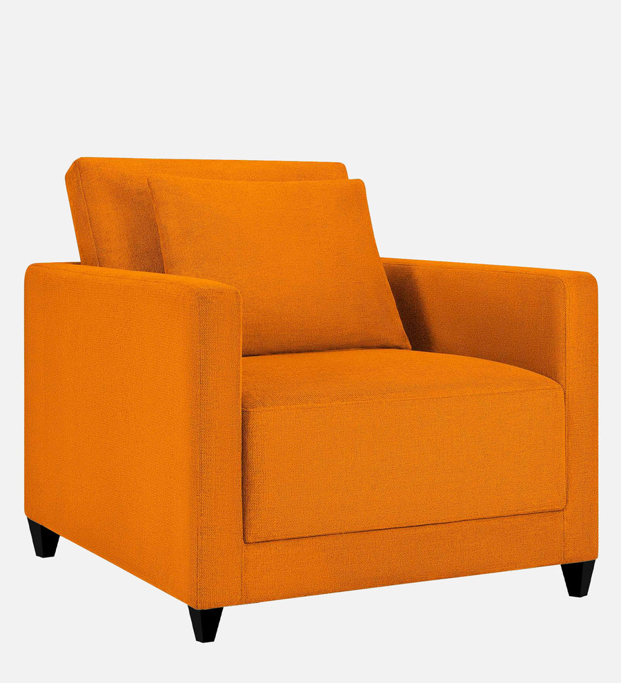 Kera Fabric 1 Seater Sofa In Vivid Orange Colour - Febonic Living