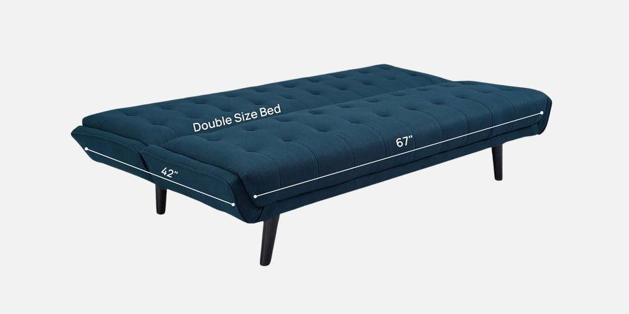 Saso Fabric 3 Seater Convertible Sofa Cum Bed In Light Blue Colour - Febonic Living