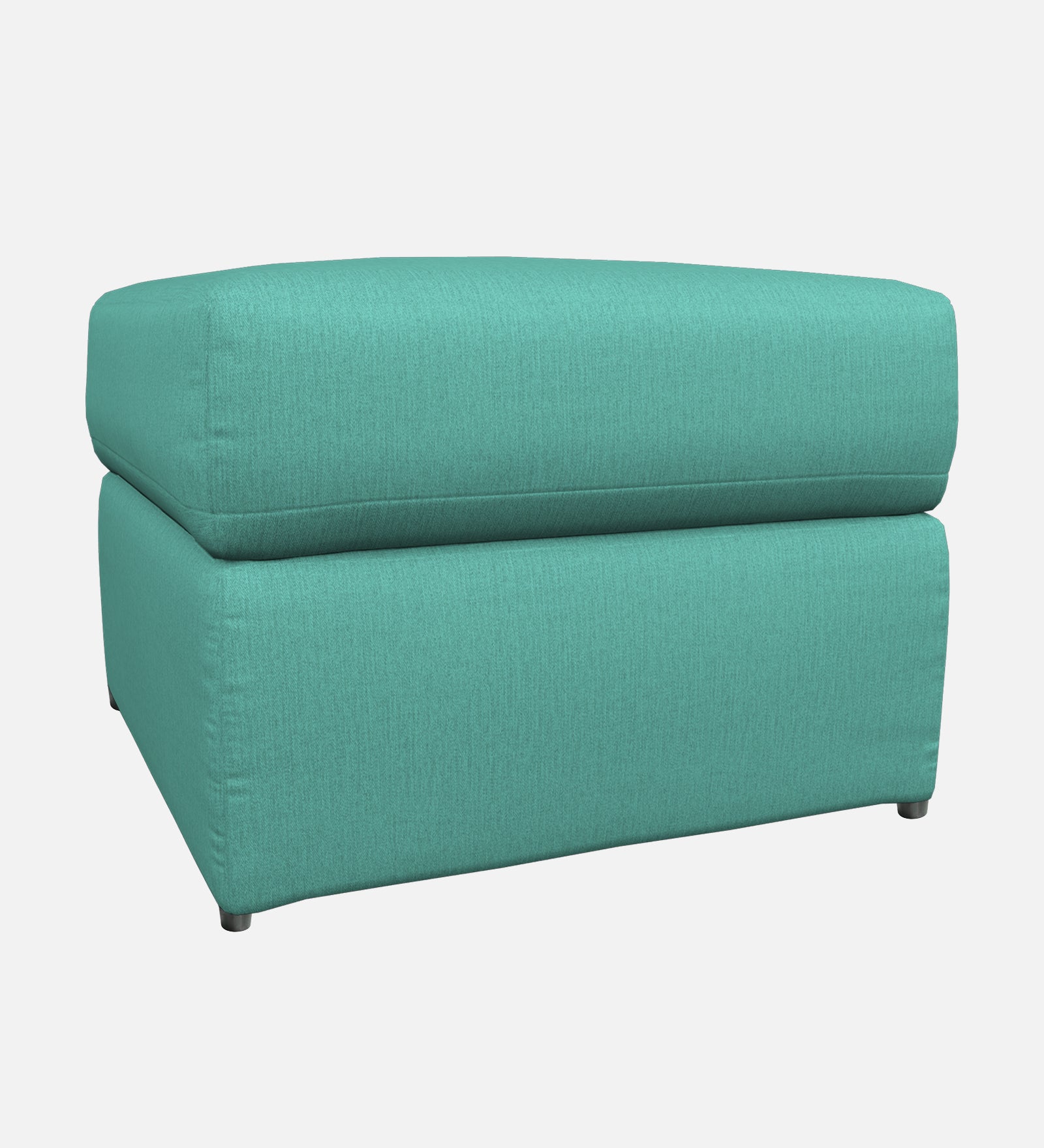 Penny Fabric Storage Ottoman In Aqua Blue Colour