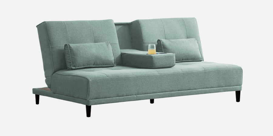 Jerry Fabric 3 Seater Convertible Sofa Cum Bed In Suka Blue Colour - Febonic Living