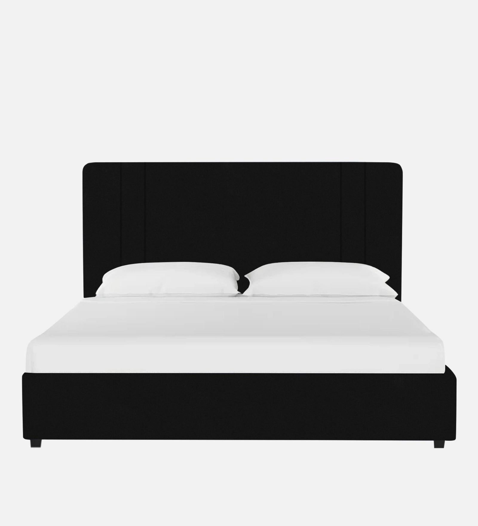 Asyra Fabric King Size Bed in Adam Black Colour With Storage