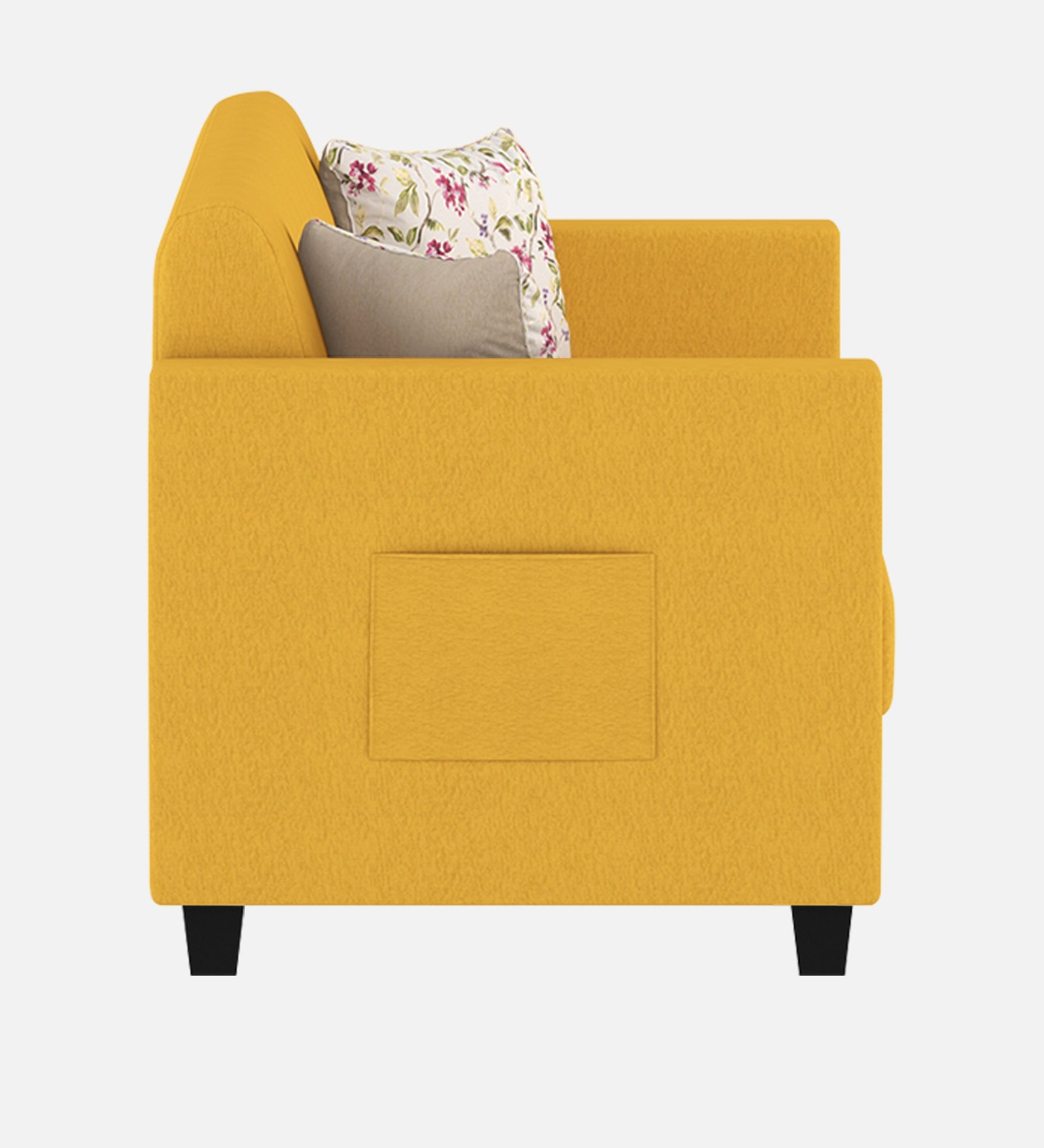 Gozi Fabric 1 Seater Sofa In Bold Yellow Colour