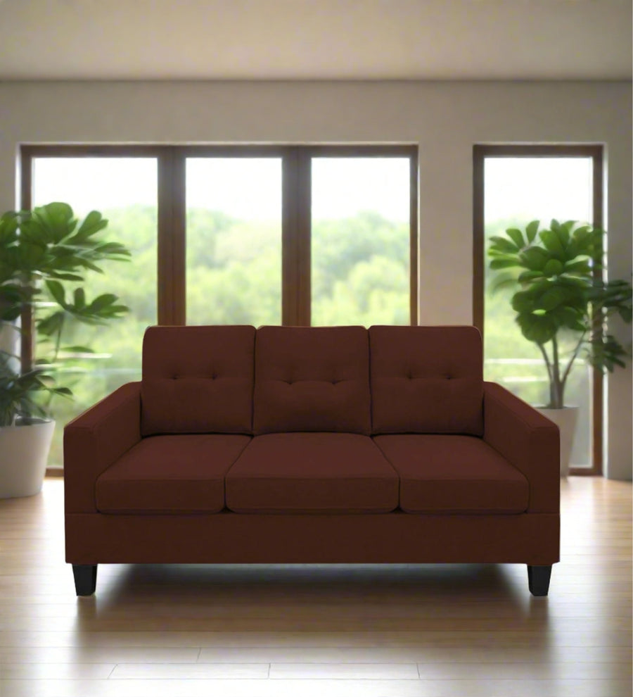 Thomas 3 Seater Fabric Sofa - Coffee Brown by Febonic Living