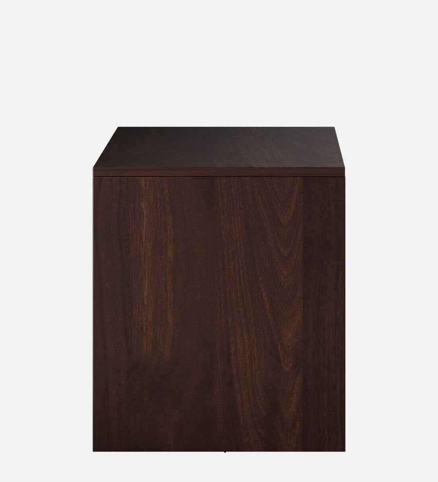 Yosira Bedside Table With Drawer In Dark Walnut Finish - Febonic Living