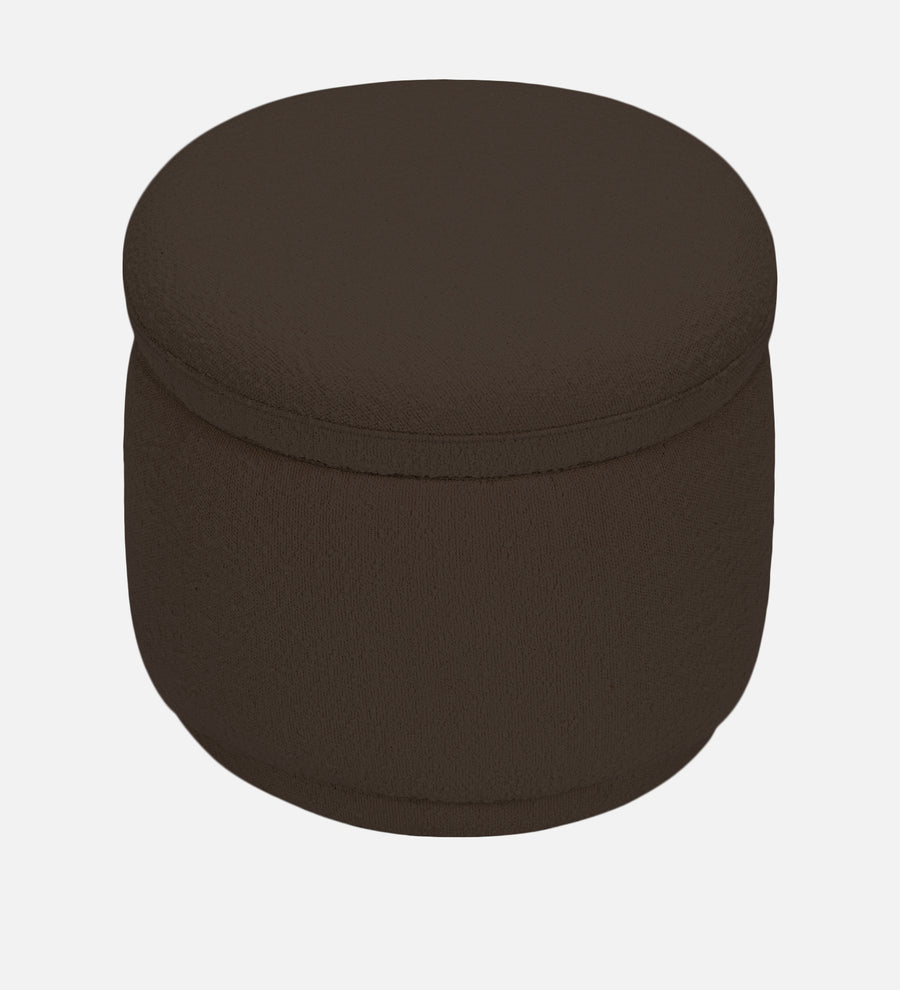 Noki Boucle Fabric Ottoman In Bringo Brown Colour With Storage - Febonic Living