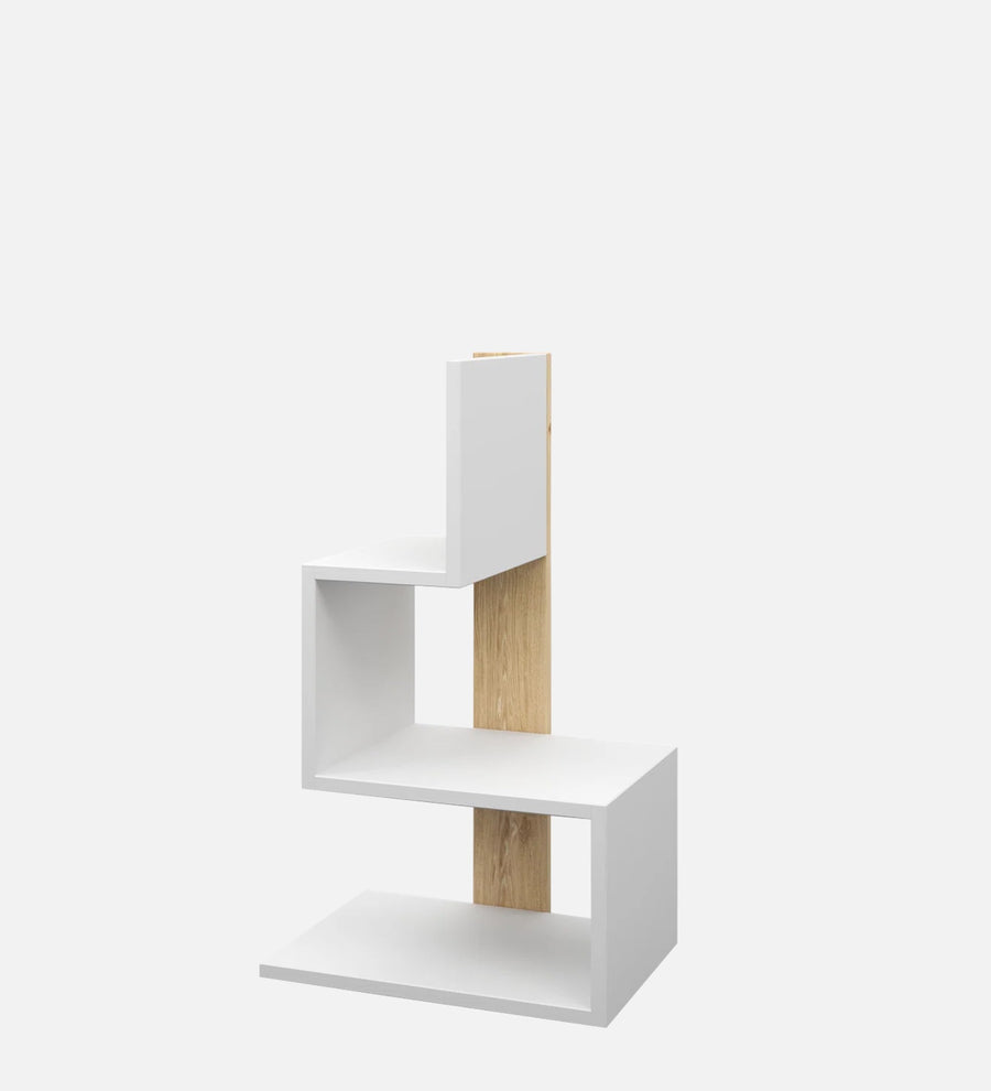 Soli Bedside Table In Frosty White And Oral Walnut Finish - Febonic Living