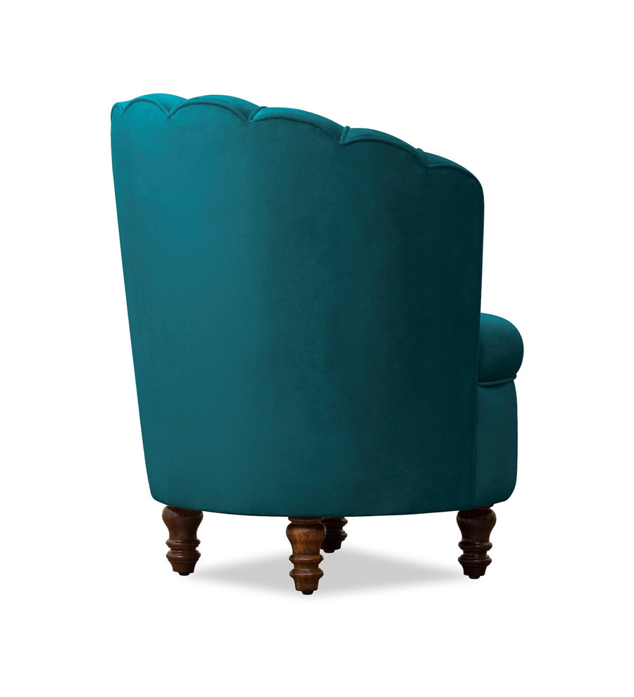 Clark Velvet Slipper Chair In Arabian Green Colour - Febonic Living