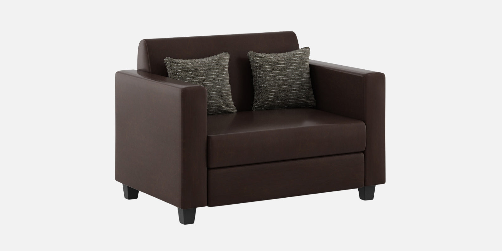 Baley Leatherette 2 Seater Sofa in Dark Brown Colour