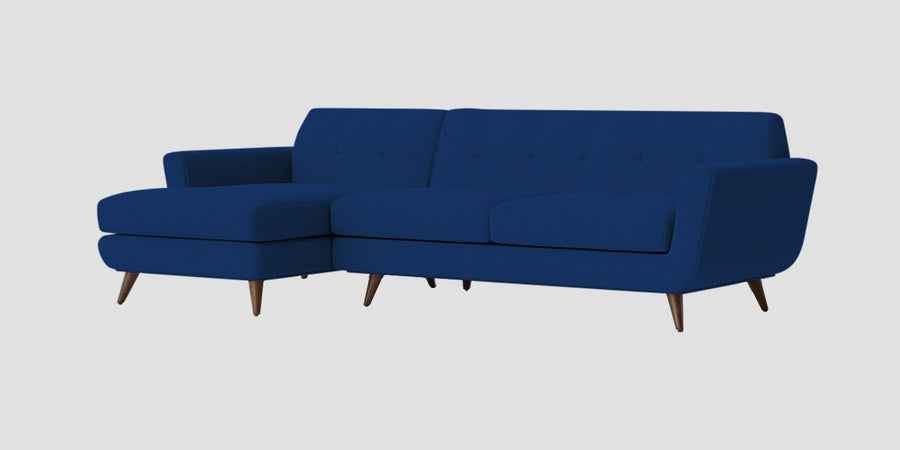 Jasmin Fabric Rhs Sectional Sofa 3 Lounger In Royal Blue Colour - Febonic Living