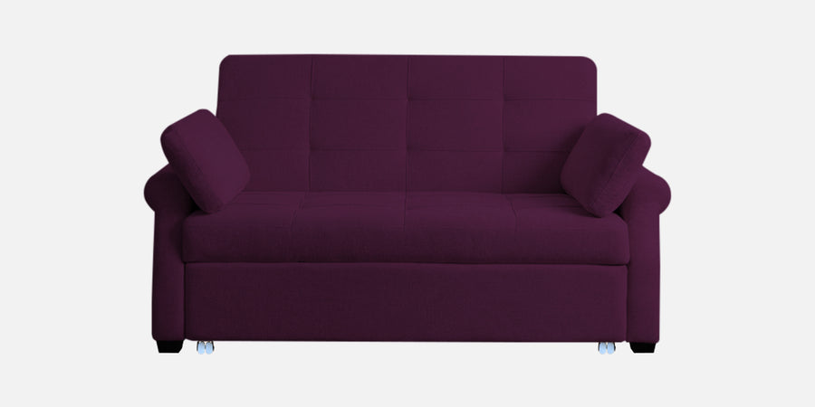 Fornia Fabric 2 Seater Pull Out Sofa Cum Bed In Greek Purple Colour - Febonic Living