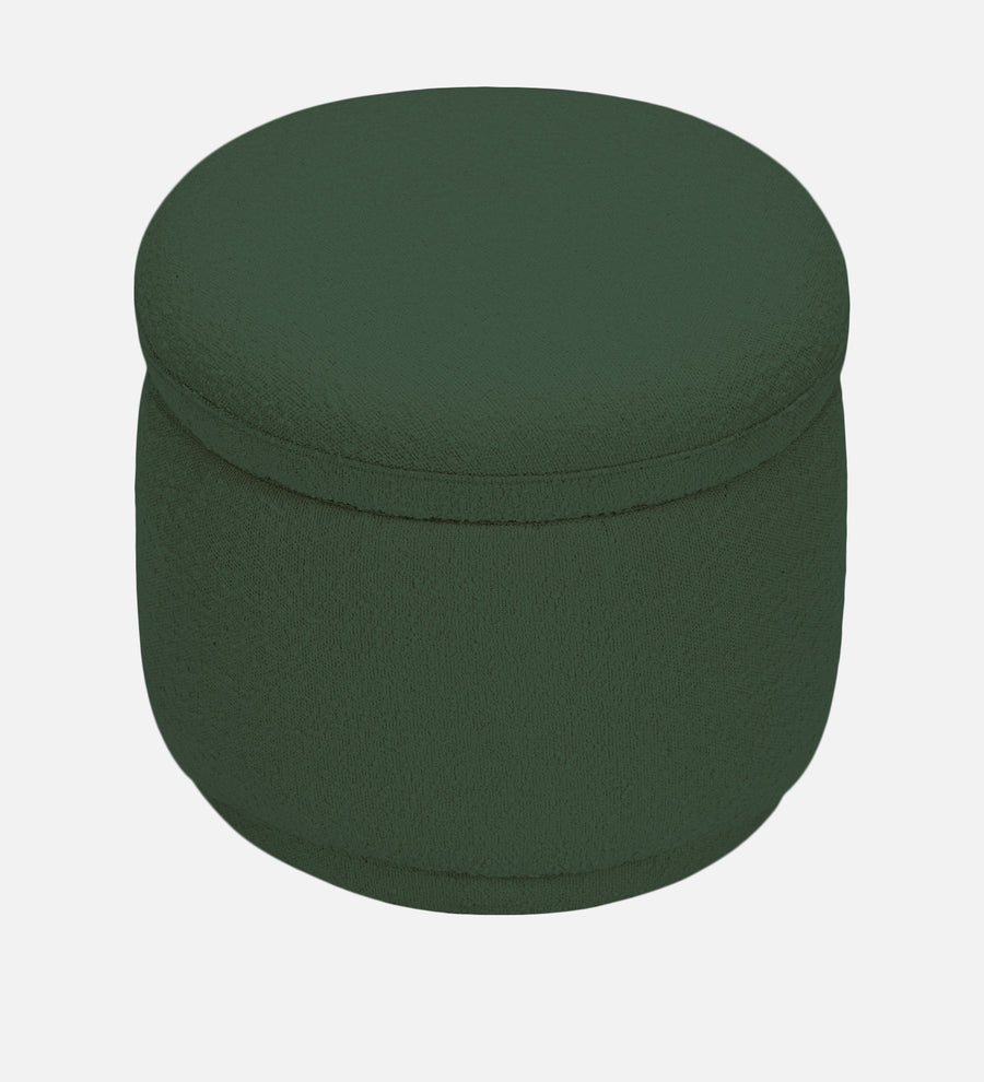 Noki Boucle Fabric Ottoman In Bottle Green Colour With Storage - Febonic Living