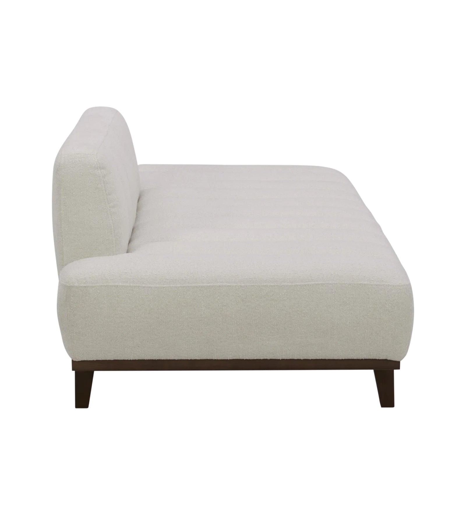 Bobby Fur Fabric Chaise Lounger in Bright White Colour