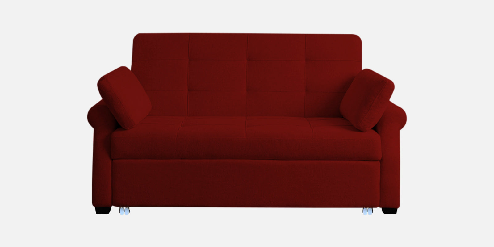 Fornia Fabric 2 Seater Pull Out Sofa Cum Bed In Blood Maroon Colour