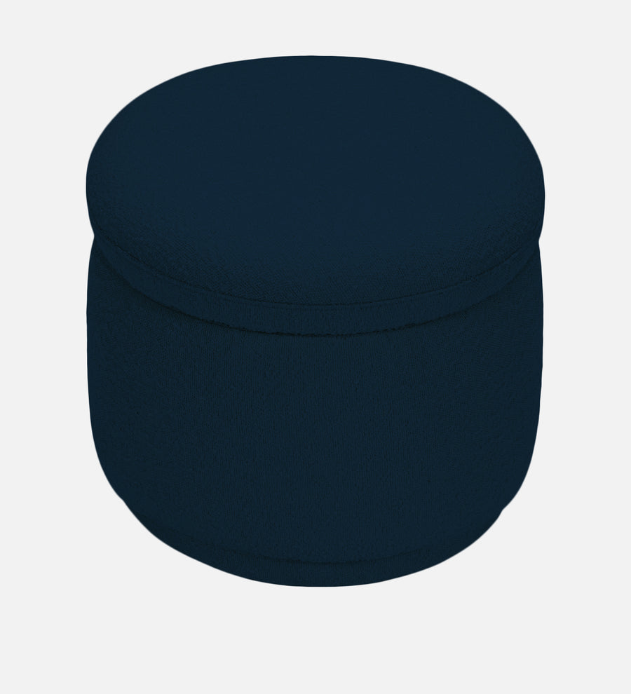 Noki Boucle Fabric Ottoman In Danim Blue Colour With Storage - Febonic Living