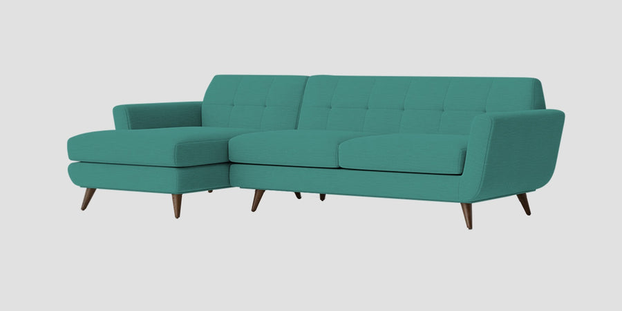 Jasmin Fabric Rhs Sectional Sofa 3 Lounger In Sea Green Colour - Febonic Living
