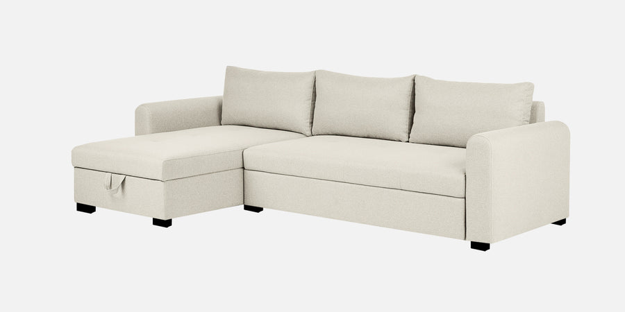 Sigma Fabric Rhs Sectional Sofa 3 Lounger In Ivory Cream Colour - Febonic Living