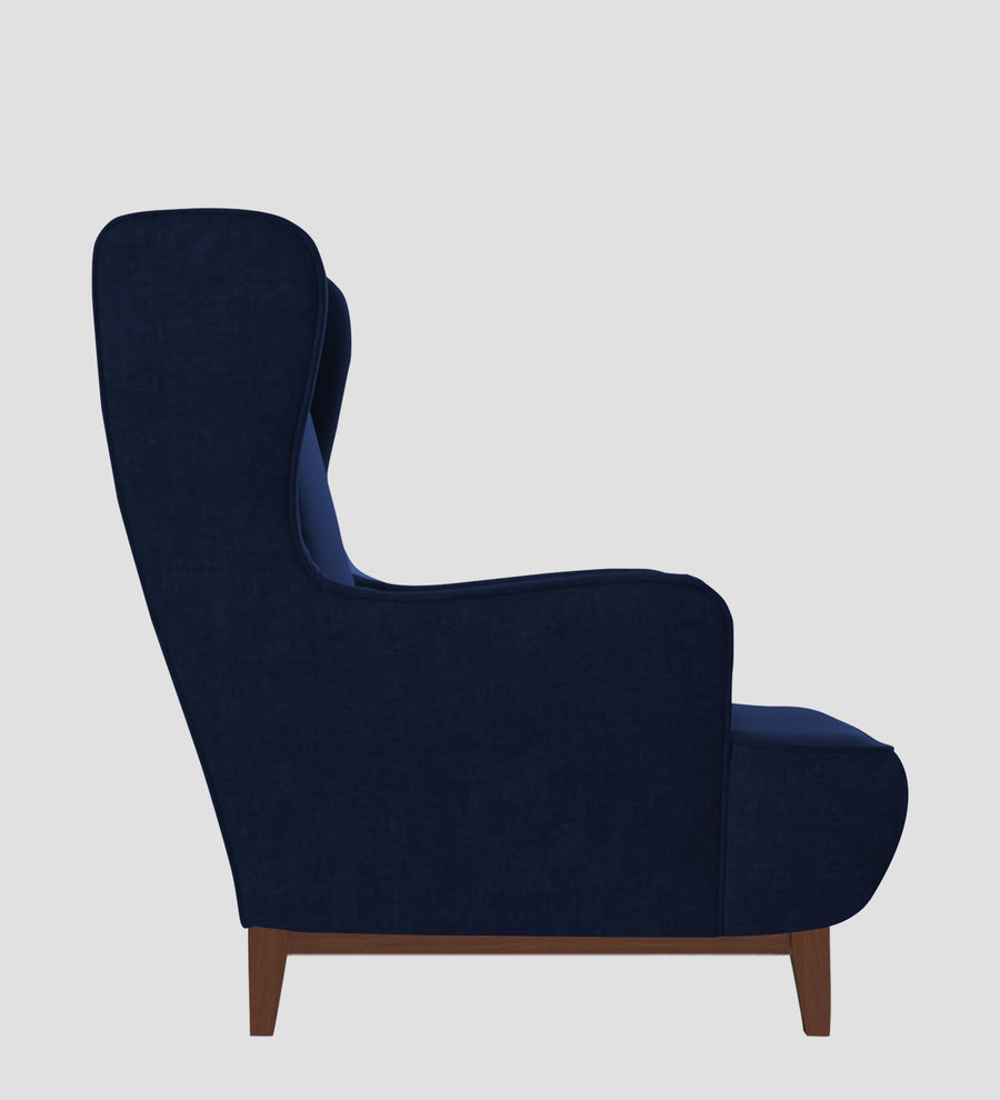 Suri Velvet Wing Chair In Indigo Blue Colour - Febonic Living