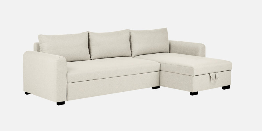 Sigma Fabric Lhs Sectional Sofa 3 Lounger In Ivory Cream Colour - Febonic Living