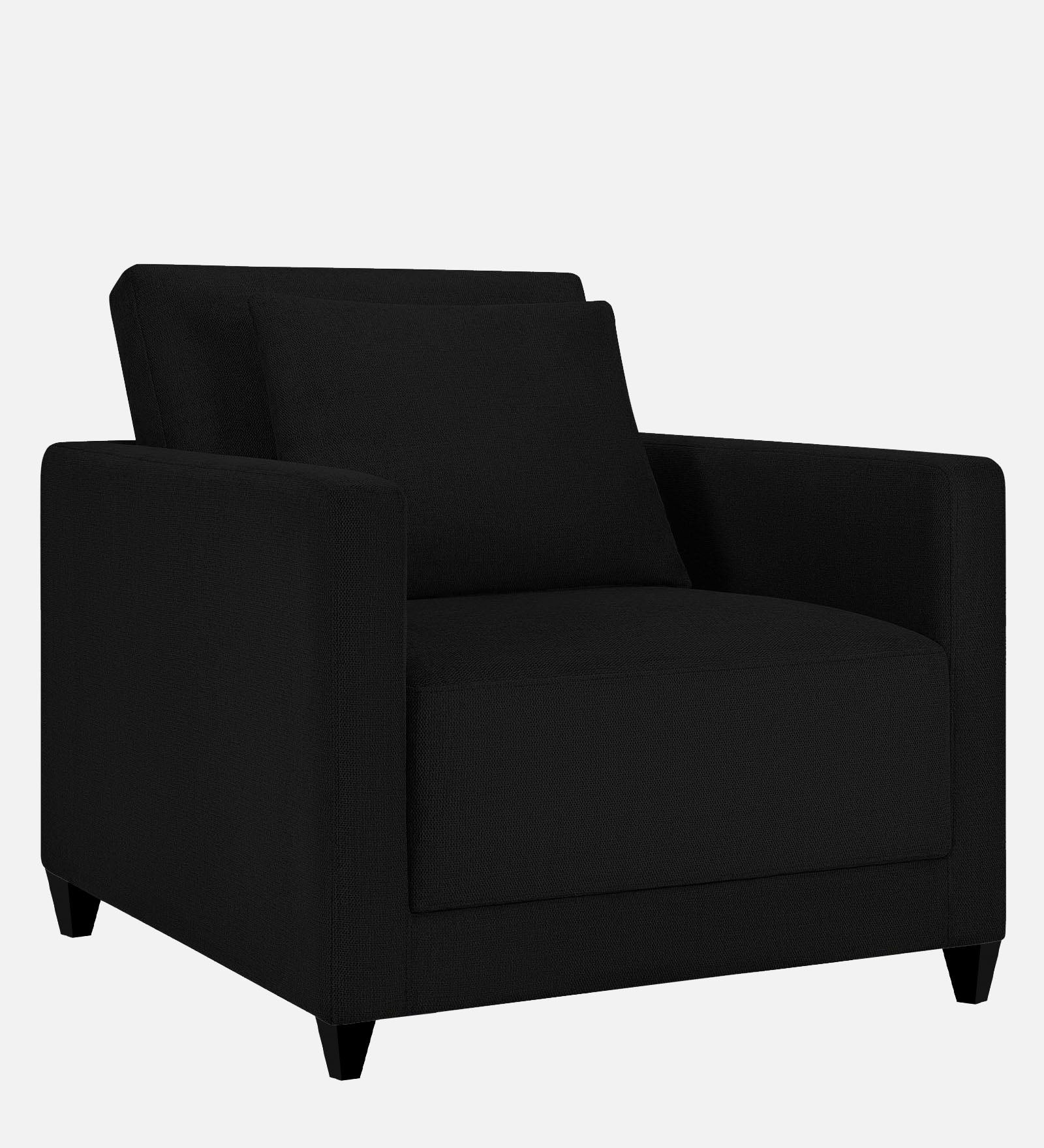 Kera Fabric 1 Seater Sofa in Zed Black Colour