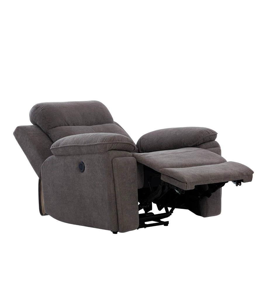 Waki Boucle 1 Seater Motorized Recliner In Concrete Grey Colour - Febonic Living
