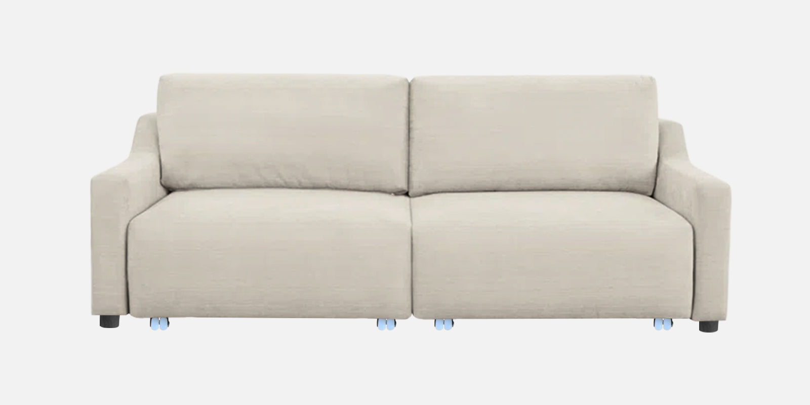 Gabby Fabric 3 Seater Pull Out Sofa Cum Bed In Ivory Cream Colour