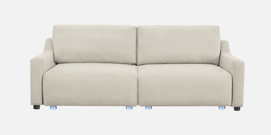 Gabby Fabric 3 Seater Pull Out Sofa Cum Bed In Ivory Cream Colour - Febonic Living